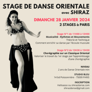 Stage de danse orientale à paris en janvier