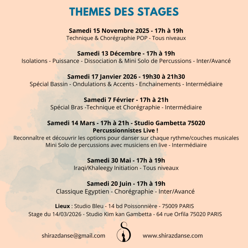 Stages 2025-202 de danse orientale