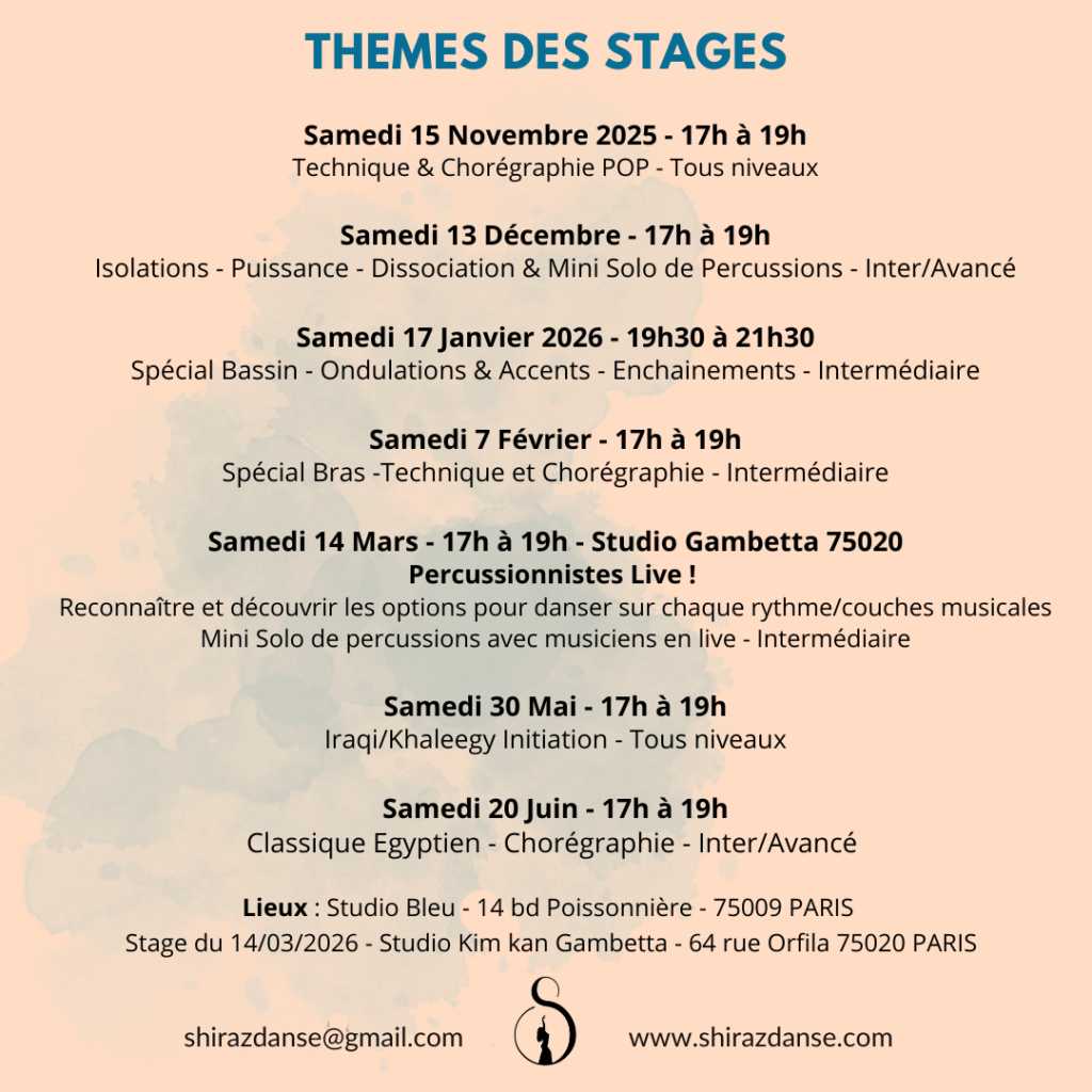 Stages de danse orientale paris